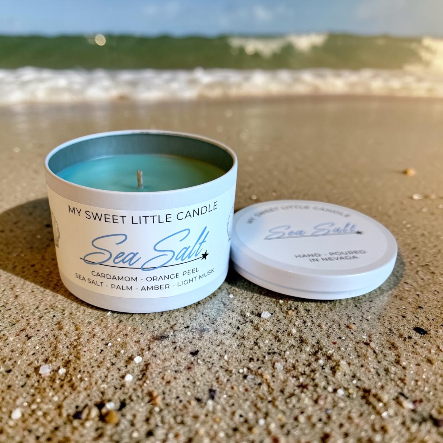 Sea Salt Soy Candle : Ocean Breezy Scent, 6 oz