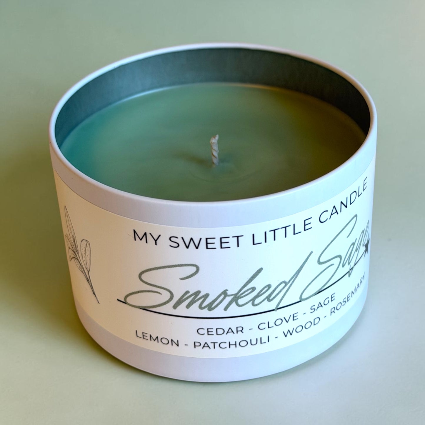 Smoked Sage Soy Candle : Earthy Herbal , 6 oz