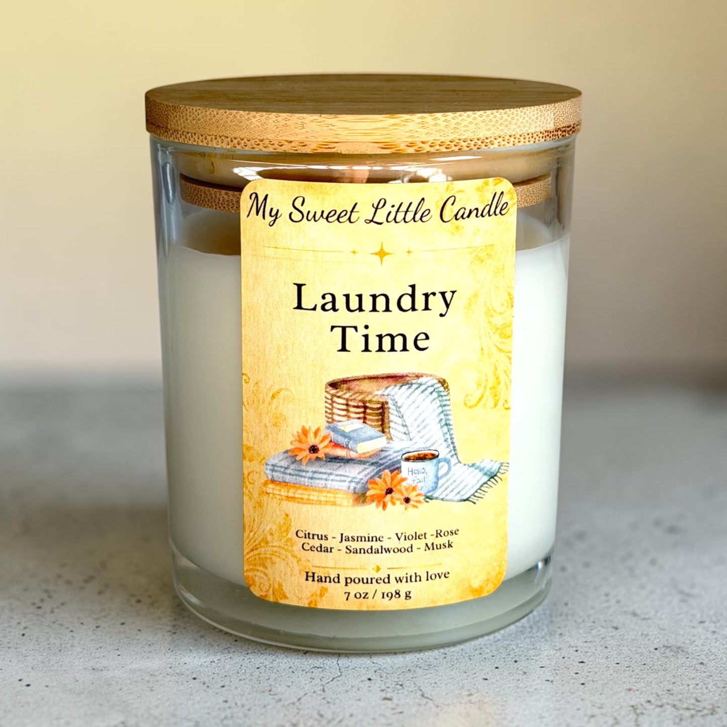 Laundry Time  Soy Candle : Fresh Laundry Clean Scent , 7 oz