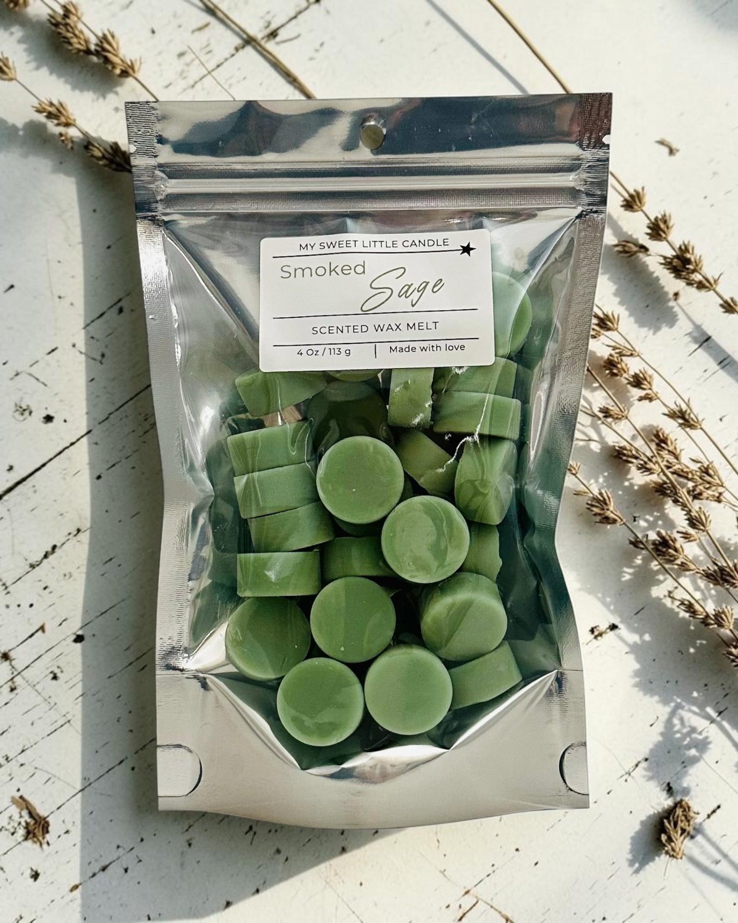 Smoked Sage Scented Wax Melt Bag 4 Oz