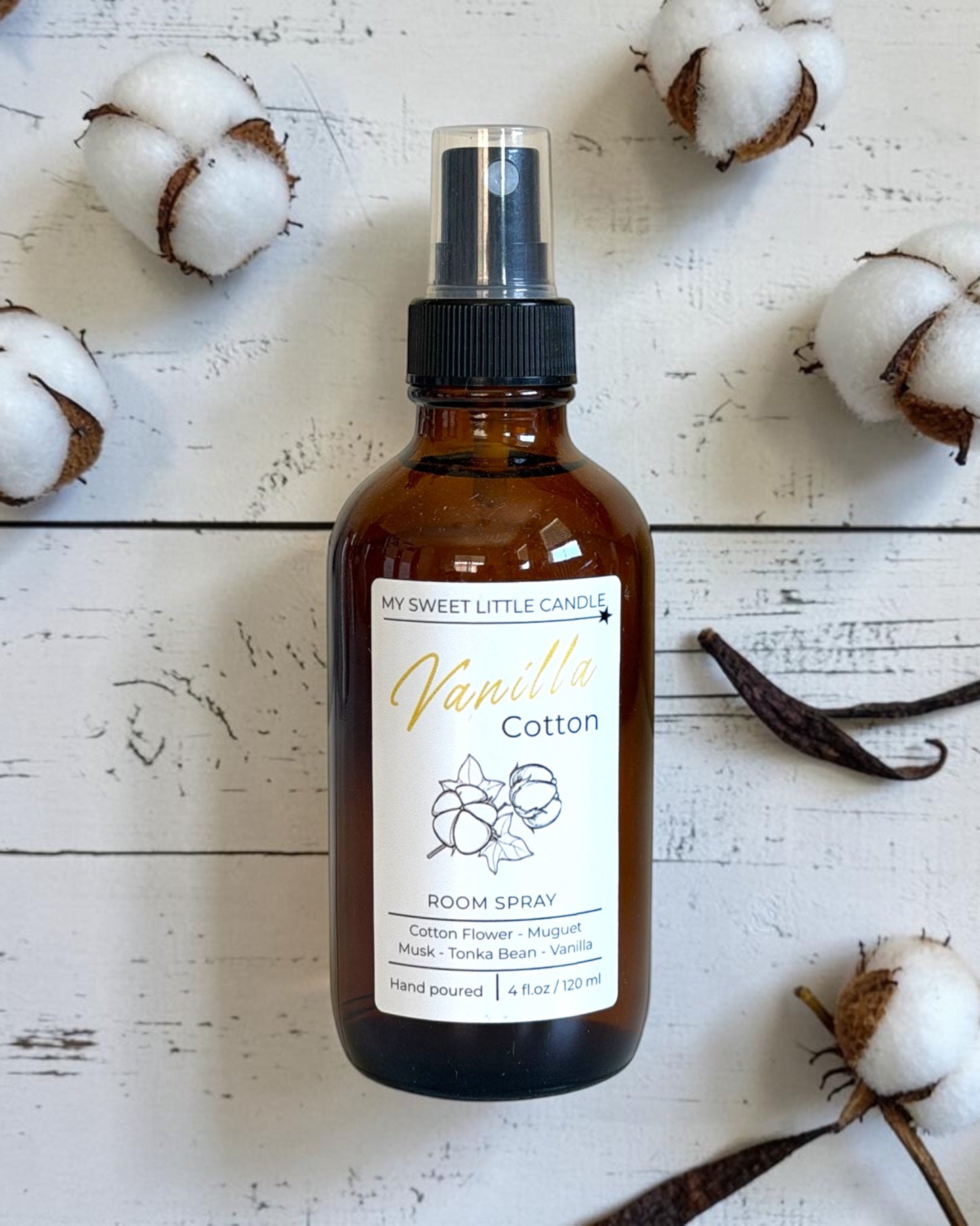 Vanilla Cotton Room Spray : Clean Linen and Vanilla Scent, 4 fl.oz