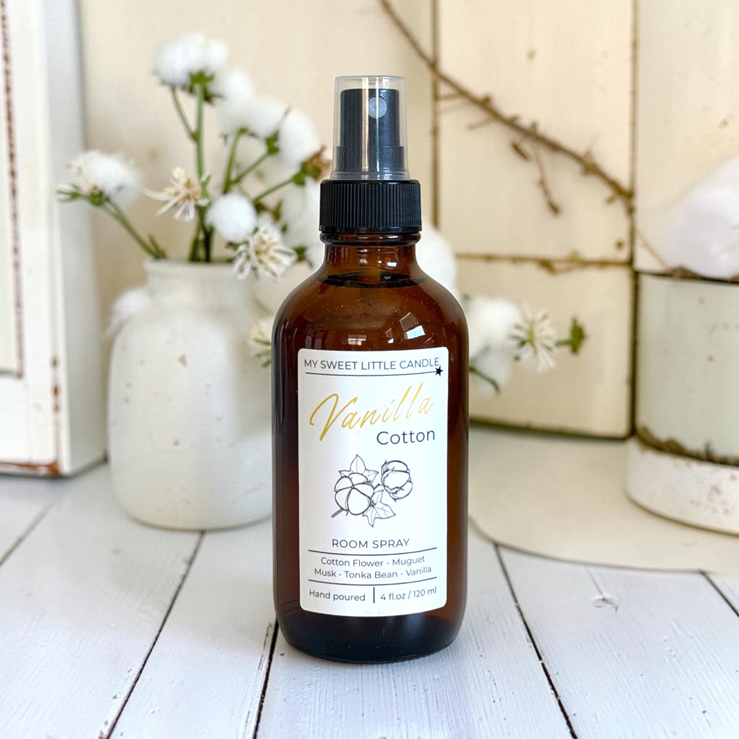 Vanilla Cotton Room Spray : Clean Linen and Vanilla Scent, 4 fl.oz