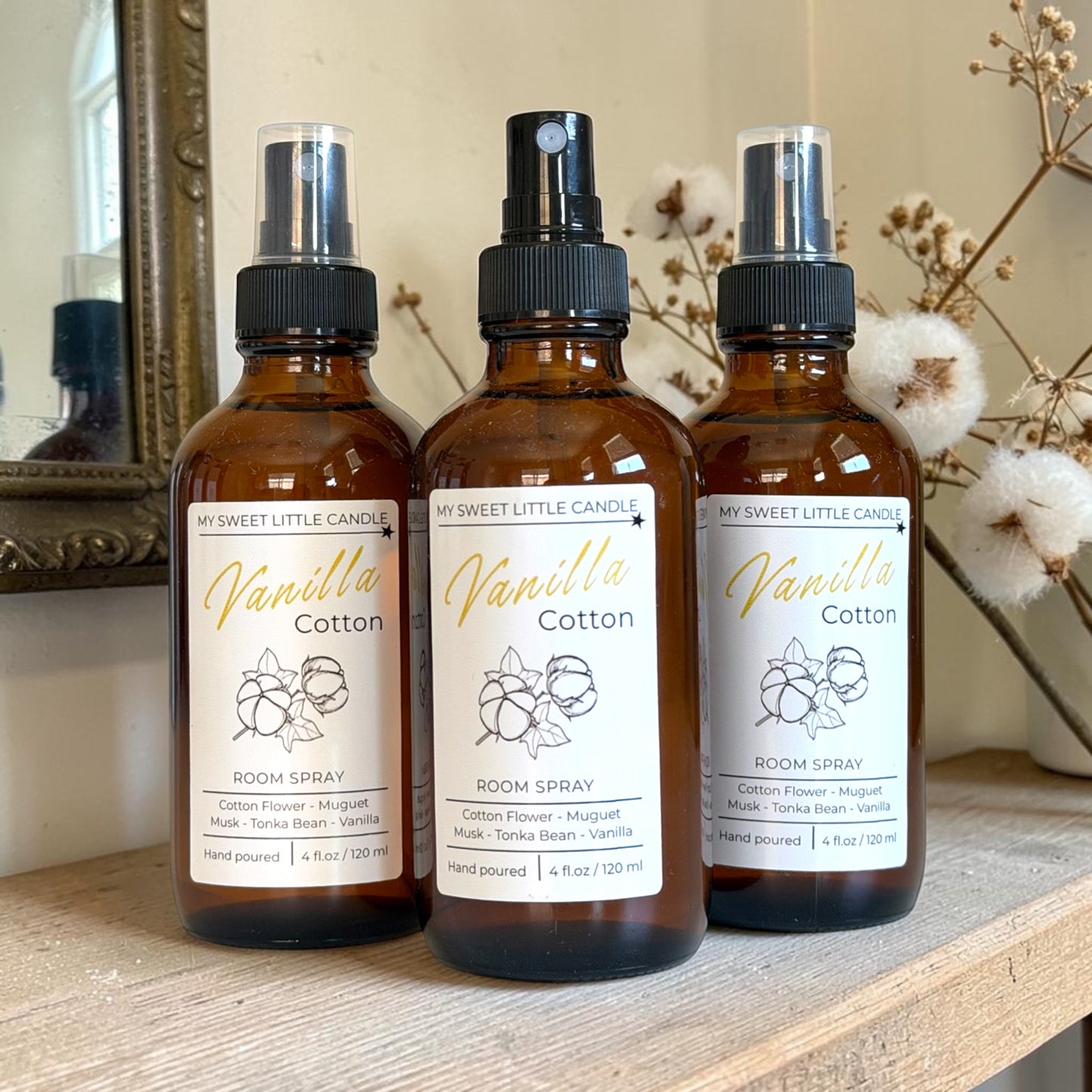 Vanilla Cotton Room Spray : Clean Linen and Vanilla Scent, 4 fl.oz