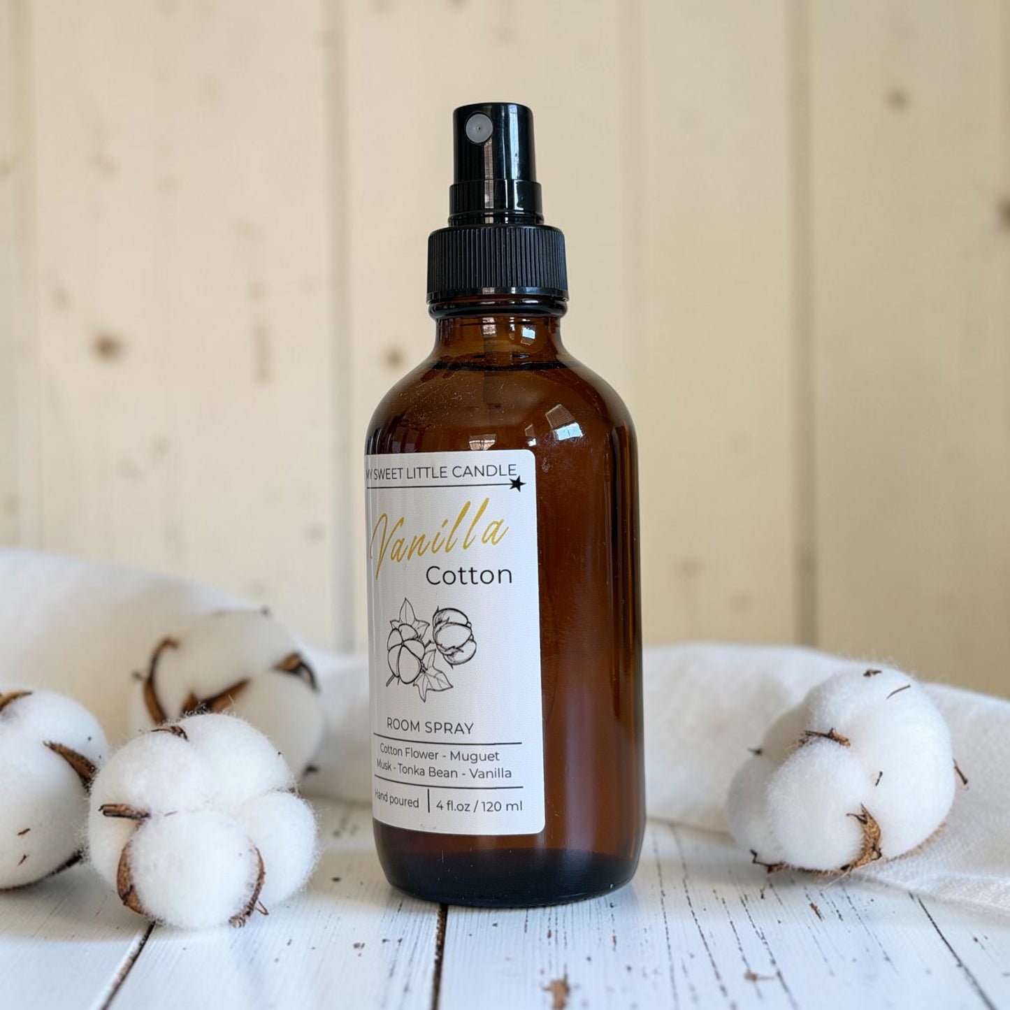 Vanilla Cotton Room Spray : Clean Linen and Vanilla Scent, 4 fl.oz