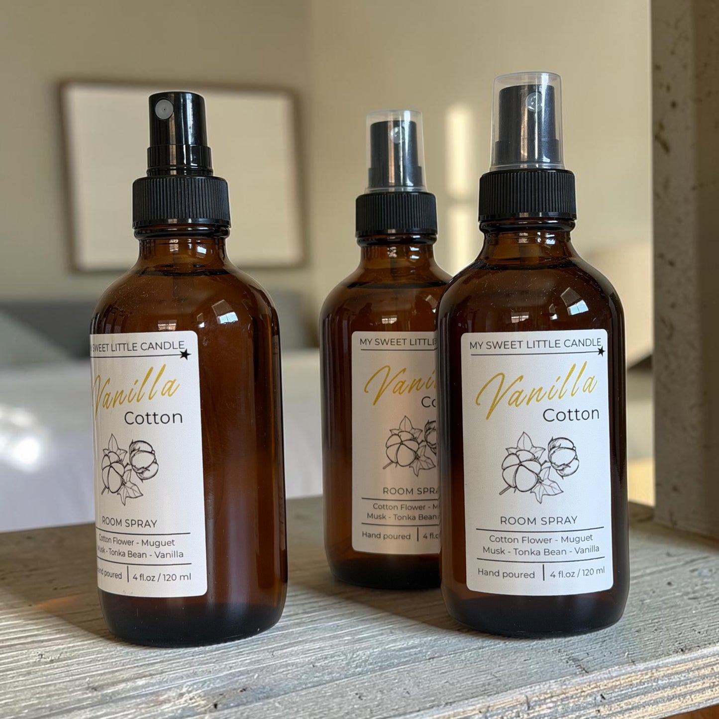 Vanilla Cotton Room Spray : Clean Linen and Vanilla Scent, 4 fl.oz