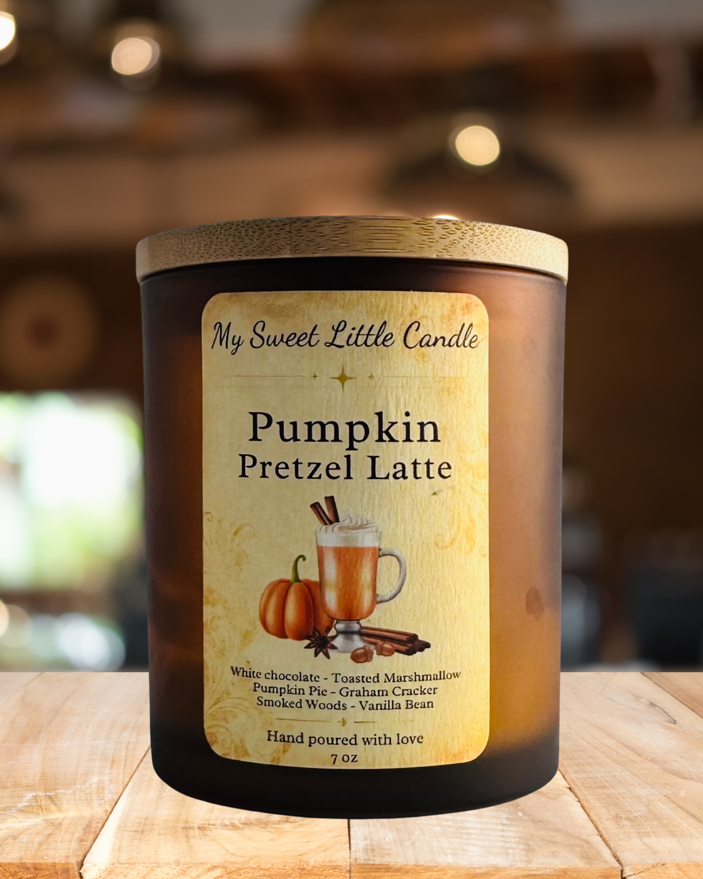 Pumpkin Pretzel Latte Scented Candle / 7oz